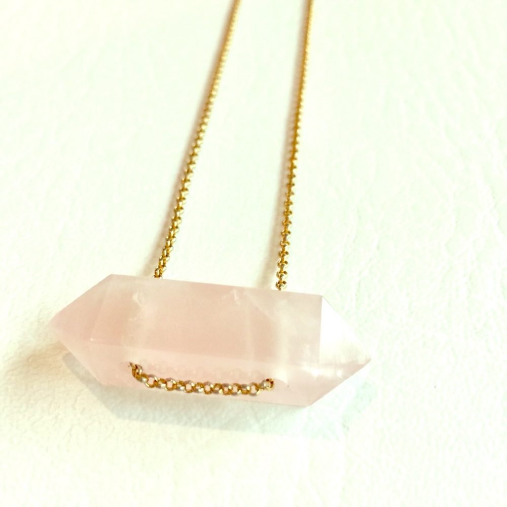 Asha Patel Designs Rose Quartz Prism Necklace